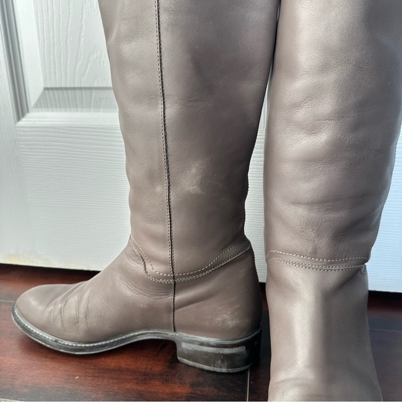 Size 9 Salvatore Ferragamo Women’s Fersea Gancini Grey Leather Riding Boots - Picture 8 of 16